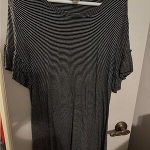 Mossimo Supply Co. Black and White Striped Midi Dress